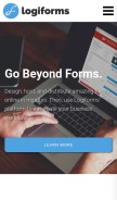 How logiforms.com looks like on a mobile device such as an iPhone.