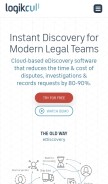How logikcull.com looks like on a mobile device such as an iPhone.