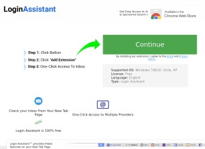 How loginassistant.co looks like on a tablet such as an iPad.