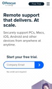 How logmeinrescue.com looks like on a mobile device such as an iPhone.