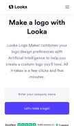 How logojoy.com looks like on a mobile device such as an iPhone.