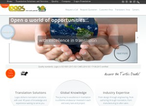 How logos.net looks like on a tablet such as an iPad.