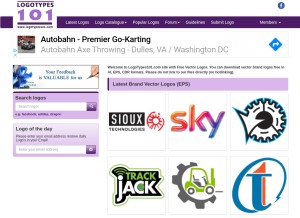 How logotypes101.com looks like on a tablet such as an iPad.