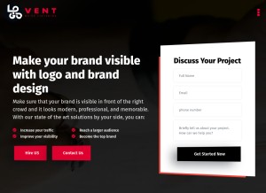 How logovent.com looks like on a tablet such as an iPad.