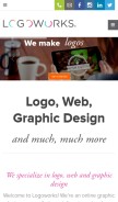 How logoworks.com looks like on a mobile device such as an iPhone.