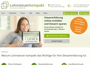 How lohnsteuer-kompakt.de looks like on a tablet such as an iPad.