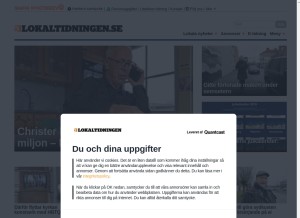 How lokaltidningen.se looks like on a tablet such as an iPad.