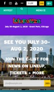 How lollapalooza.com looks like on a mobile device such as an iPhone.