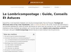 How lombricomposteurpascher.com looks like on a tablet such as an iPad.