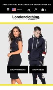 How london-clothing.com looks like on a mobile device such as an iPhone.