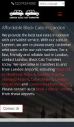 How londonblackcabtransfers.com looks like on a mobile device such as an iPhone.