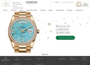 How londonjewelers.com looks like on a tablet such as an iPad.