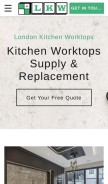 How londonkitchenworktops.com looks like on a mobile device such as an iPhone.