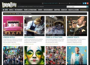 How londontown.com looks like on a tablet such as an iPad.