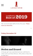 How longform.org looks like on a mobile device such as an iPhone.