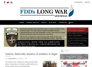 How longwarjournal.org looks like on a tablet such as an iPad.