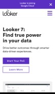 How looker.com looks like on a mobile device such as an iPhone.