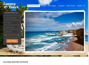 How looneytours.it looks like on a tablet such as an iPad.