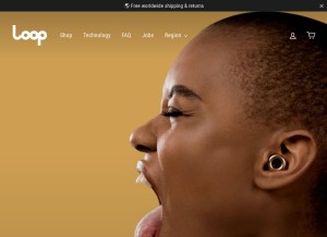 How loopearplugs.com looks like on a tablet such as an iPad.