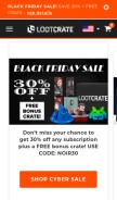 How lootcrate.com looks like on a mobile device such as an iPhone.
