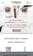 How lorealparisusa.com looks like on a mobile device such as an iPhone.