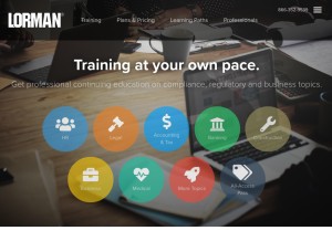 How lorman.com looks like on a tablet such as an iPad.