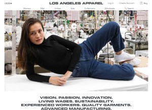 How losangelesapparel.net looks like on a tablet such as an iPad.