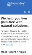 How losethebackpain.com looks like on a mobile device such as an iPhone.