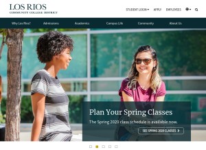 How losrios.edu looks like on a tablet such as an iPad.