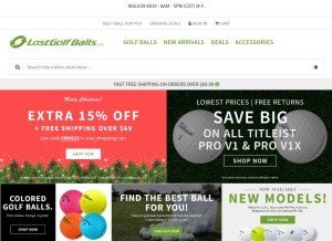 How lostgolfballs.com looks like on a tablet such as an iPad.
