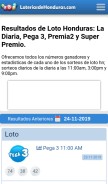 How loteriasdehonduras.com looks like on a mobile device such as an iPhone.