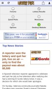 How lotterypost.com looks like on a mobile device such as an iPhone.