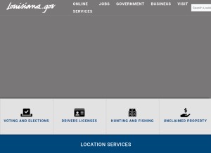How louisiana.gov looks like on a tablet such as an iPad.