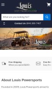 How louispowersportsonline.com looks like on a mobile device such as an iPhone.