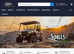 How louispowersportsonline.com looks like on a tablet such as an iPad.
