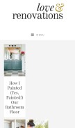 How loveandrenovations.com looks like on a mobile device such as an iPhone.