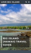 How lovebigisland.com looks like on a mobile device such as an iPhone.