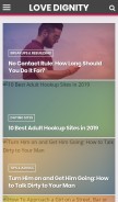 How lovedignity.com looks like on a mobile device such as an iPhone.