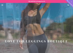 How loveforleggingsboutique.com looks like on a tablet such as an iPad.