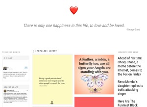 How loveforquotes.com looks like on a tablet such as an iPad.