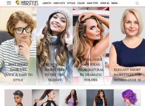 How lovehairstyles.com looks like on a tablet such as an iPad.