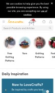 How loveknitting.com looks like on a mobile device such as an iPhone.