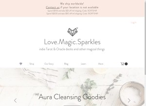 How lovemagicsparkles.com looks like on a tablet such as an iPad.