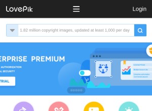 How lovepik.com looks like on a tablet such as an iPad.