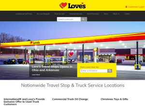 How loves.com looks like on a tablet such as an iPad.