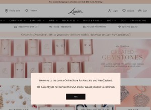 How lovisa.com looks like on a tablet such as an iPad.