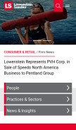 How lowenstein.com looks like on a mobile device such as an iPhone.