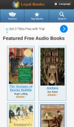 How loyalbooks.com looks like on a mobile device such as an iPhone.