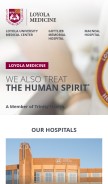 How loyolamedicine.org looks like on a mobile device such as an iPhone.