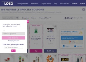 How lozo.com looks like on a tablet such as an iPad.